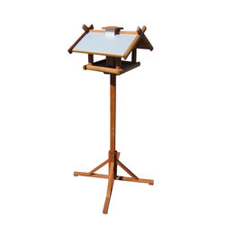 Kynast Vogelhaus aus Holz mit Zinkdach und Standfuss in Braun 155 cm – Bild 1 von 2