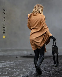 L'Evoine Alpaka Poncho Plaid aus Wolle in Camel/Beige/Braun – Bild 1 von 1
