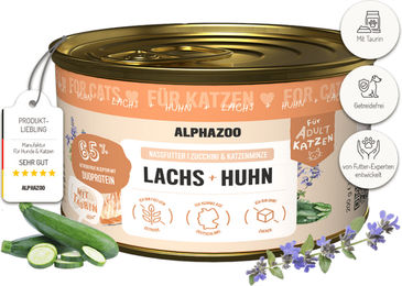 Produktbild von Lachs + Huhn Nassfutter für Katze 1 x 200g