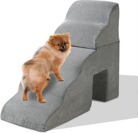 LALAHO Haustiertreppe 5 Stufen mit Katzenhöhle für Kleine, Hunde 74 cm Hoch, Haustiertreppe mit Abnehmbarem Waschbarem Bezu – Bild 1 von 5