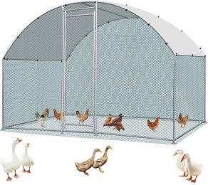 LALAHO Hühnerstall Freilaufgehege 6 m² mit Schattendach, Großes Hühnergehege aus verzinktem Stahl 3x2x2 m – Bild 1 von 5