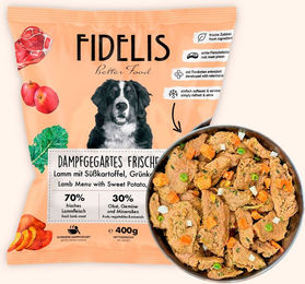 Produktbild von Lamm mit Süßkartoffel, Grünkohl und Apfel (400g, gefroren)