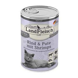 Produktbild von Landfleisch Cat Adult Pastete Rind, Pute & Shrimps - 6 x 400 g