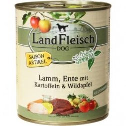 Produktbild von Landfleisch Dog Pur Lamm & Ente & Kartoffel - 6 x 800 g