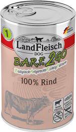 Produktbild von LandFleisch Hund B.A.R.F.2GO 100% vom Rind - 12 x 400 g