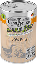Produktbild von LandFleisch Hund B.A.R.F.2GO 100% von der Ente Sparpaket 12 x 400g