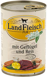 Produktbild von LandFleisch Pur Geflügel & Reis extra mager - 12 x 400 g
