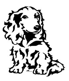 Produktbild von Langhaar Dackel Auto Wohnmobil Aufkleber