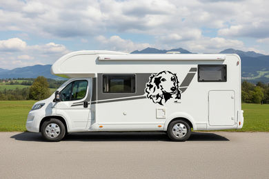 Produktbild von Langhaar Dackel Kopf Autoaufkleber I Wandtattoo