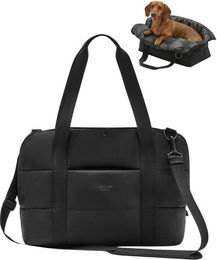 LARKSON Tiertransporttasche Frida Hundetransporttasche für Hunde bis 10 kg bis 8 kg, Hundetasche mit Körbchenfunktion, Inklusive Kissen – Bild 1 von 5