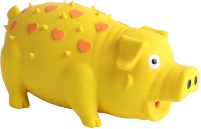 Produktbild von Latex Haustier Kauspielzeug Niedliche Schweinchenform Bissfest Reduziert Angst und Langeweile Interaktiver Hundekauartikel