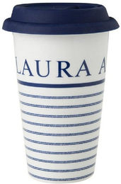LAURA ASHLEY Geschirr Coffee 2 Go Becher Blueprint Candy Stripe – Bild 1 von 5