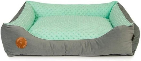 Produktbild von LAUREN DESIGN Velvet Cezar Haustierbett grauer Samt mint Minky