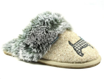 Produktbild von Lazy Dogz Damen Scottie III Hausschuhe mit Kunstpelzfutter