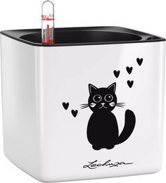 Lechuza Tischgefäß CUBE Glossy CAT 14 weiß – Bild 1 von 3