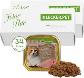 Produktbild von Lecker.Pet Balu's Feine Paté Reich an Pute Katzenfutter Nassfutter - 34 x 100 g