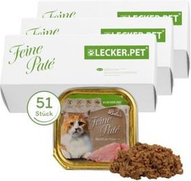 Produktbild von Lecker.Pet Balu's Feine Paté Reich an Pute Katzenfutter Nassfutter - 51 x 100 g