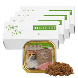 Produktbild von Lecker.Pet Balu's Feine Paté Reich an Pute Katzenfutter Nassfutter Vollnahrung - 68 x 100 g