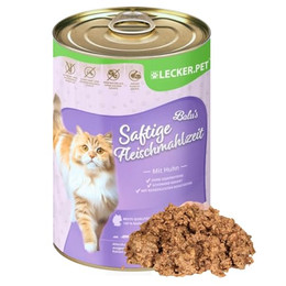 Produktbild von Lecker.Pet Balu's Saftige Fleischmahlzeit mit Huhn Katzenfutter Nassfutter - 18 x 400 g