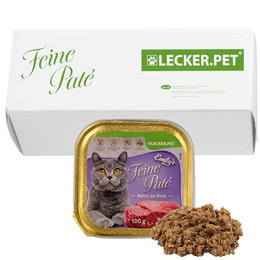 Produktbild von Lecker.Pet Emily's Feine Paté Reich an Rind Katzenfutter Nassfutter Vollnahrung - 17 x 100 g