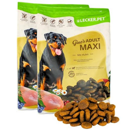 Produktbild von Lecker.Pet Gino's Adult mit Huhn Trockenfutter für Hunde - 8 kg