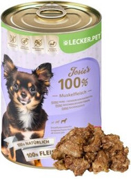 Produktbild von Lecker.Pet Josie's 100% Muskelfleisch Rind Hunde Nassfutter - 6 x 400 g