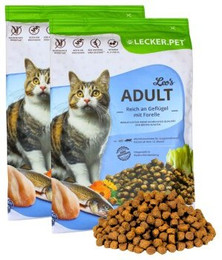 Produktbild von Lecker.Pet Leo's Adult Geflügel & Forelle Katzenfutter Trockenfutter - 5 kg