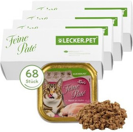 Produktbild von Lecker.Pet Leo's Feine Paté Reich an Huhn Katzenfutter Nassfutter Vollnahrung - 68 x 100 g