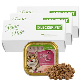 Produktbild von Lecker.Pet Leo's Feine Paté Reich an Huhn Katzenfutter Nassfutter Vollnahrung - 51 x 100 g