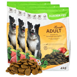 Produktbild von Lecker.Pet Luna's Adult Strauß mit Kartoffel & Apfel Trockenfutter - 12 kg