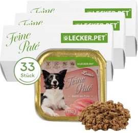 Produktbild von Lecker.Pet Luna's Feine Paté Reich an Pute Hundefutter Nassfutter - 33 x 150 g