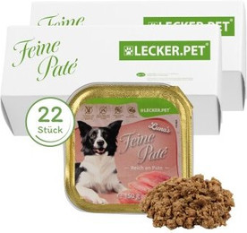 Produktbild von Lecker.Pet Luna's Feine Paté Reich an Pute Hundefutter Nassfutter - 22 x 150 g
