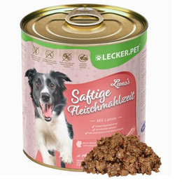 Produktbild von Lecker.Pet Luna's Saftige Fleischmahlzeit mit Lamm Hundefutter Nassfutter - 18 x 800 g