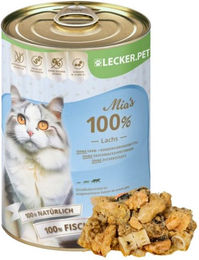Lecker.Pet Mia's 100% Lachs Katzen Nassfutter - 12 x 400 g – Bild 1 von 7