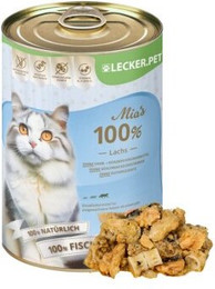 Produktbild von Lecker.Pet Mia's 100% Lachs Katzen Nassfutter - 24 x 400 g