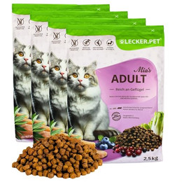 Produktbild von Lecker.Pet Mia's Adult Herzhaftes Geflügel Katzen Trockenfutter - 10 kg