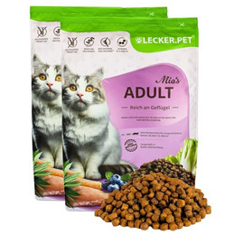 Produktbild von Lecker.Pet Mia's Adult Herzhaftes Geflügel Katzenfutter Trockenfutter - 5 kg