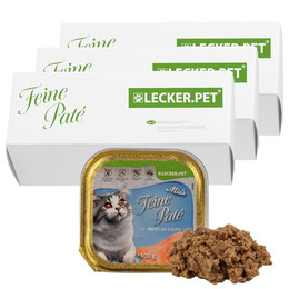 Produktbild von Lecker.Pet Mia's Feine Paté Reich an Lachs Katzenfutter Nassfutter - 51 x 100 g
