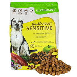 Produktbild von Lecker.Pet Paula's Adult Sensitive Ente & Kartoffel Hunde Trockenfutter - 4 kg