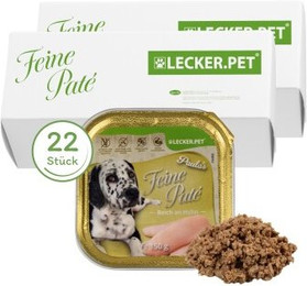 Produktbild von Lecker.Pet Paula's Feine Paté Reich an Huhn Hundefutter Nassfutter - 22 x 150 g