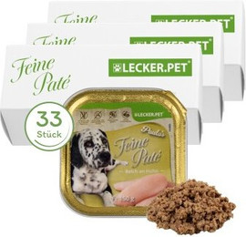 Produktbild von Lecker.Pet Paula's Feine Paté Reich an Huhn Hundefutter Nassfutter - 33 x 150 g