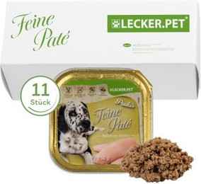 Produktbild von Lecker.Pet Paula's Feine Paté Reich an Huhn Hundefutter Nassfutter - 11 x 150 g