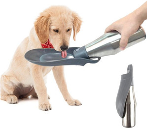 Produktbild von Ledander Hunde-Futterspender 750ml Hundetrinkflasche für unterwegs,