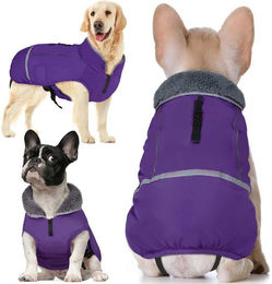 Ledander Hundejacke Hundemantel, warme Hundejacke, Wintermantel,warme reflektierende Jacke, Wasserdichter Fleece-Hundeschneeanzug für kleine bis große Hunde – Bild 1 von 5