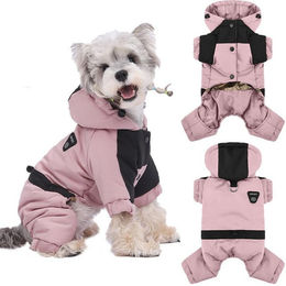 Produktbild von Ledander Hundejacke Warmer Hundemantel mit Kapuze, wasserdichte und winddichte Hundejacke, Schneeanzug, verstellbare Haustierkleidung für kaltes Wetter