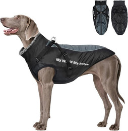 Produktbild von Ledander Hundejacke warmer reflektierender Hundejacke,Atmungsaktiver Mantel, wasserdichte - ideal für kleine, mittelgroße und große Hunde