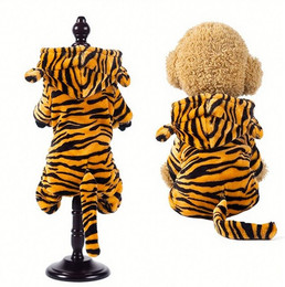 Produktbild von Ledander Hundekostüm Halloween Tiger Hundekostüm für Haustiere,Rollenspielkostüm für Katzen, Hoodie,geeignet für mittelgroße und kleine Hunde und Katzen