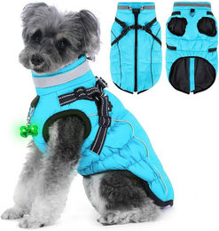 Produktbild von Ledander Hundemantel wasserdichter Hundemantel,warme Hundejacke, reflektierende, Winterjacken & Wintermäntel für kleine,mittelgroße und große Hunde