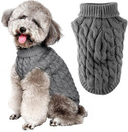 Produktbild von Ledander Hundemantel Winter Warmer Hundepullover Kleine Hunde Rollkragen Strickpullover