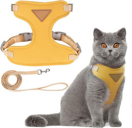 Ledander Katzen-Geschirr, verstellbares Katzegeschirr, Ausbruchsicher Katzengarnitur, Brustgeschirr für Katzen, Kätzchen, Hunde, Katzegeschirr mit Leine – Bild 1 von 5